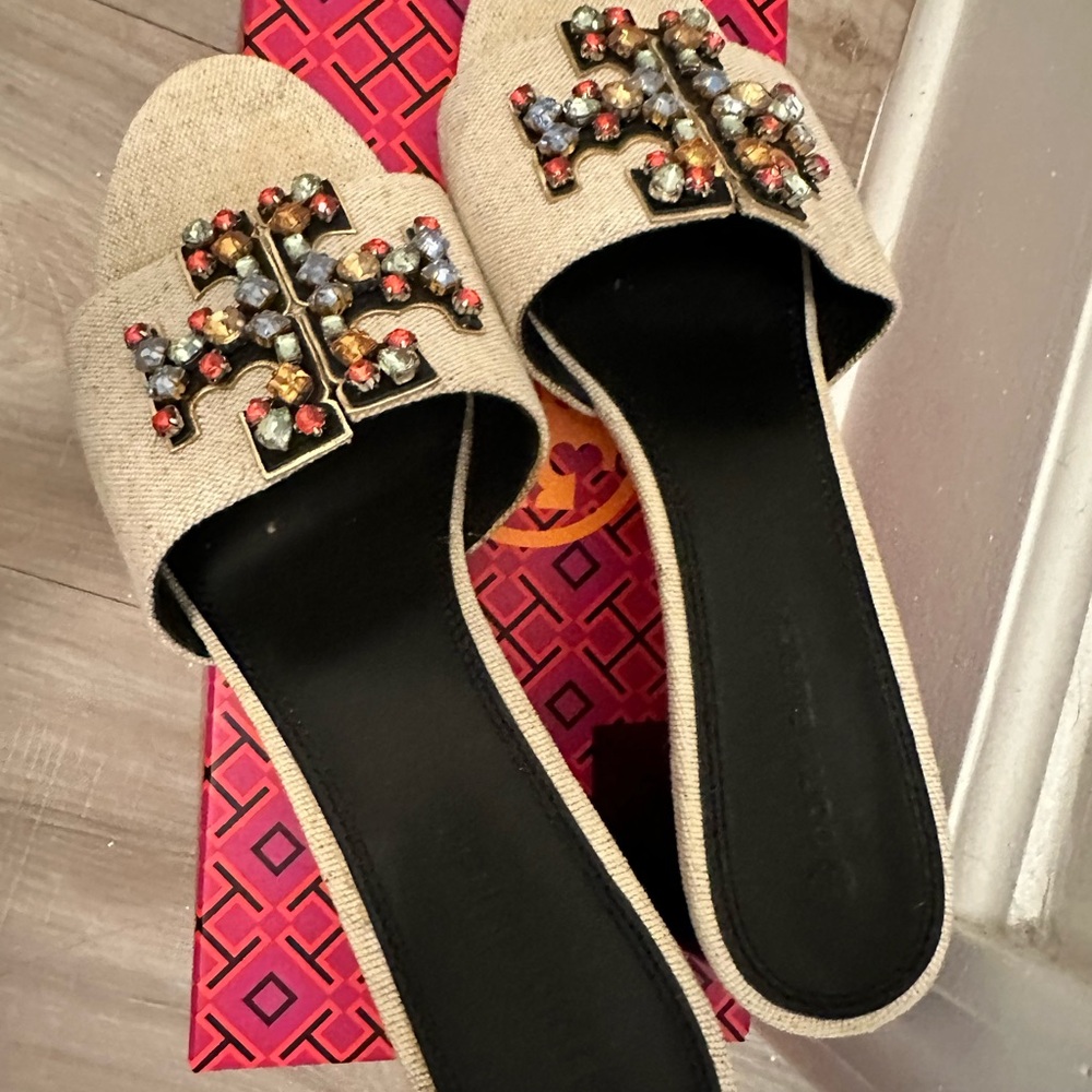 Tory Burch Embellished Block Heels - Picture 6 of 7